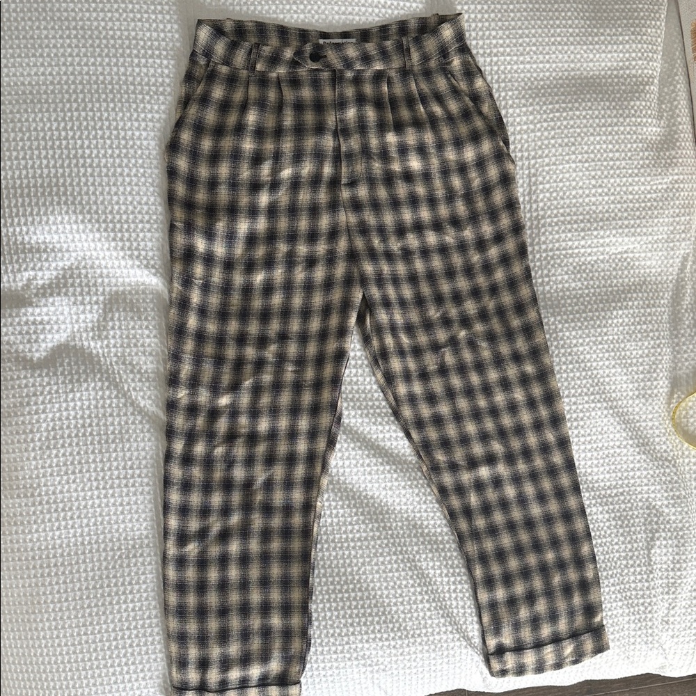Reformation Plaid Checkered Trousers